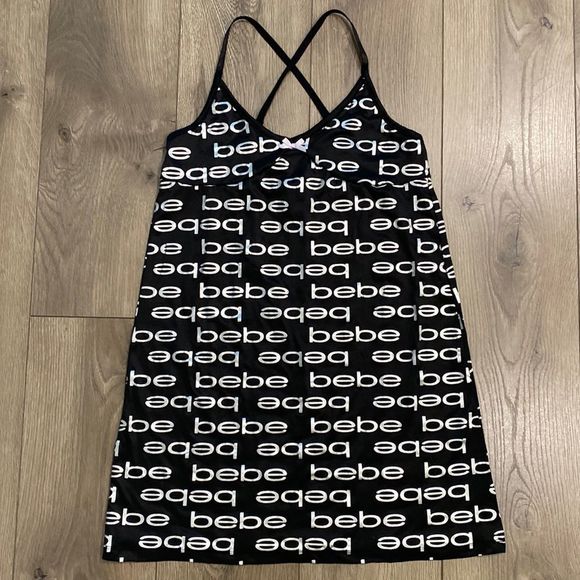 Bebe black and silver lingerie slip size medium - Picture 5 of 12